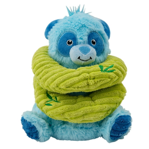 Outward Hound Ringamals Panda Plush Dog Toy Puzzle, Blue, Medium