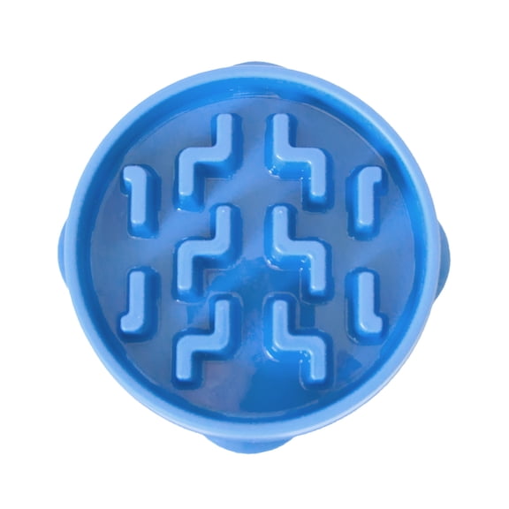 Outward Hound Fun Feeder Slo Bowl – Large 4‑Cup Capacity, Slow Feeding, Medium to Large Dogs, Non‑Slip, Blue, Notch Pattern