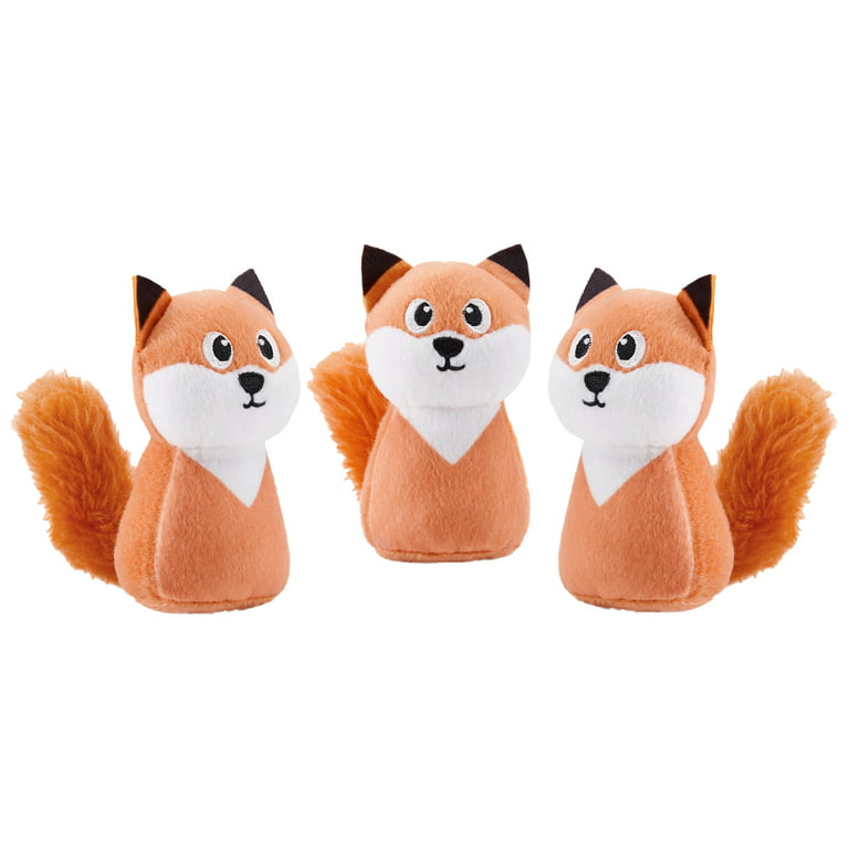 Outward Hound Squeakin' Fox Replacement Dog Toys, 3 Pack, Orange, One-Size
