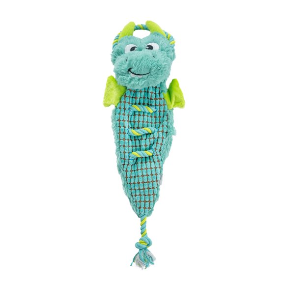 Outward Hound Ropiez Rope Interactive Dog Tug Toy For Tugging Squeaky Fun, Dragon, Multicolored, Large