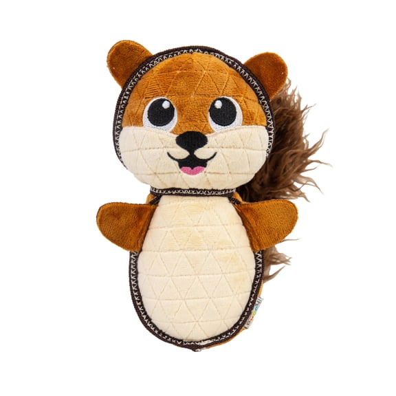 Outward Hound Xtreme Seamz Dog Toy, Reinforced Seams & Multiple Stitching, Durable Plush with Squeaker, Squirrel, 8.3