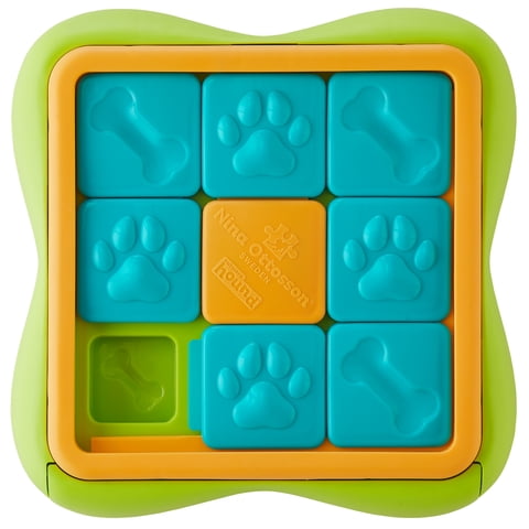 Outward Hound by Nina Ottosson Challenge Slider Treat Puzzle Enrichment Toy, Level 2 Intermediate, Multicolored