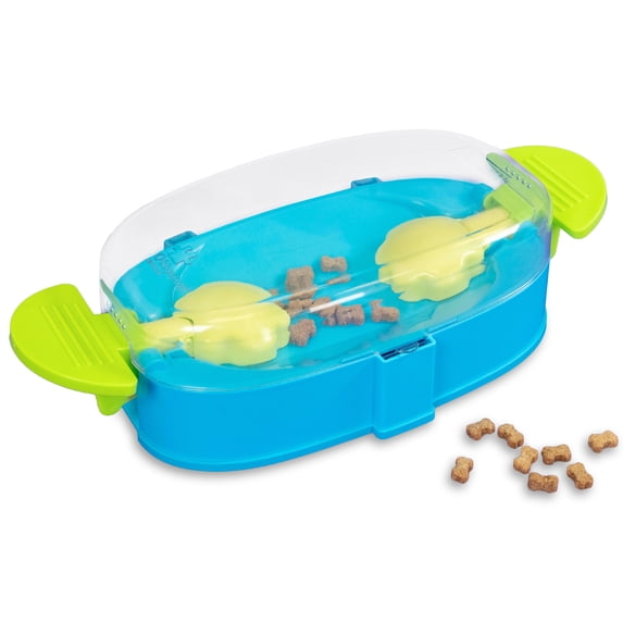 Outward Hound by Nina Ottosson Paw N' Play Dog Treat Puzzle, Level 2 Intermediate Enrichment Toy, Blue, Small
