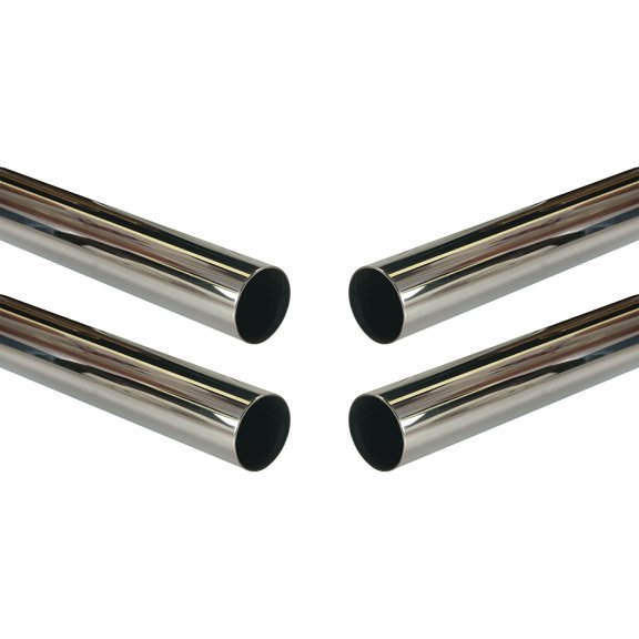 Outwater 1-1/2in Diameter Polished Stainless Steel Railing Tube - Decorative Bar Foot Rail - 8ft Length - 4 Pack