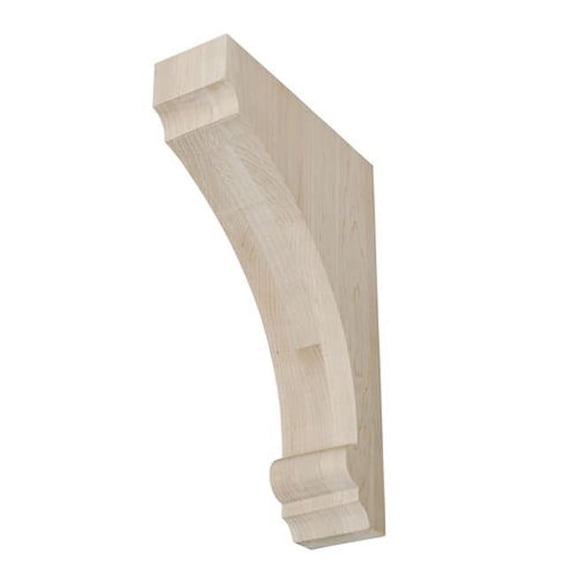 Outwater 1-7/8 in. W x 10 in. H Solid North American Hard Maple Traditional Wood Corbel, Unfinished Decorative Shelf Bracket