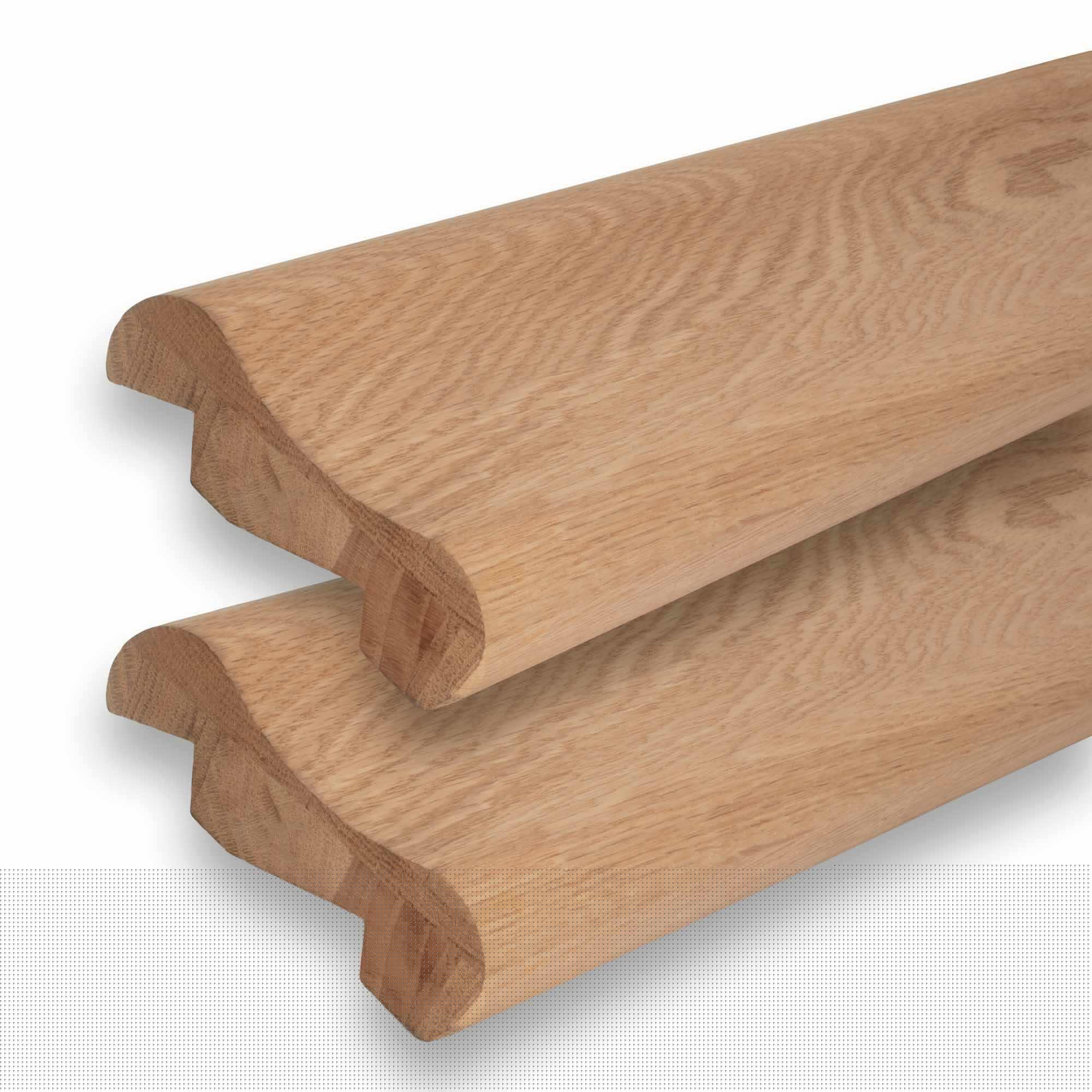 Outwater 12ft Chicago Bar Rail Cut Into 6ft Pieces - 1-3/8in H x 4-3/8in W - Unfinished Red Oak Rail