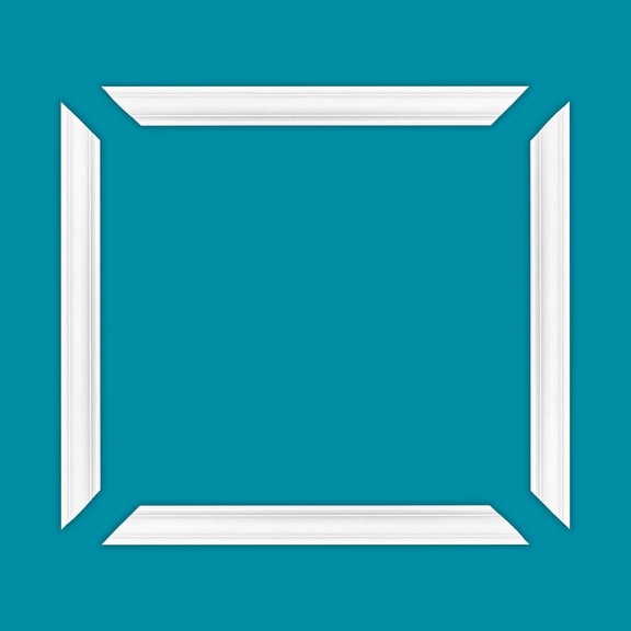 Outwater 18" X 18" White Pre-Mitered Wall Box Panel Frame Kit with Adhesive, 1-5/8" Wide X 5/8" Projection