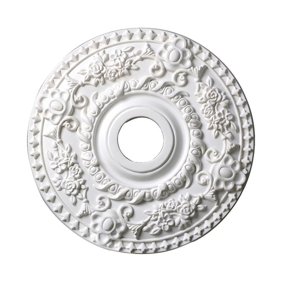 Outwater 18 inch x 1-1/2 inch Floral Polyurethane Ceiling Medallion Single Pack