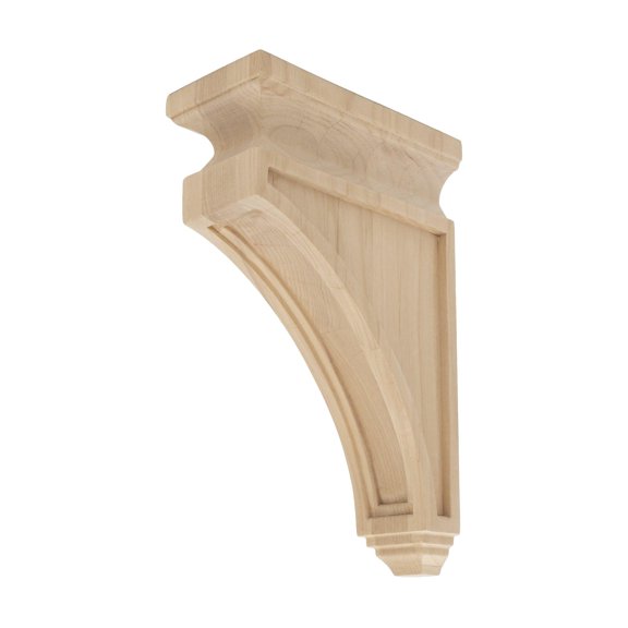 Outwater 2-1/2 in. W x 8 in. H Solid North American Alder Wood Corbel, Unfinished Decorative Shelf Bracket
