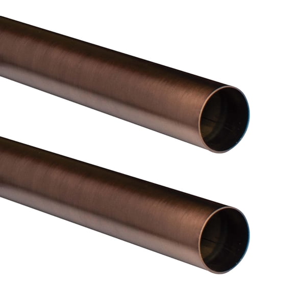 Outwater 2in Diameter Antique Copper Railing Tube - Decorative Bar Foot Rail - 8ft Length - 2 Pack