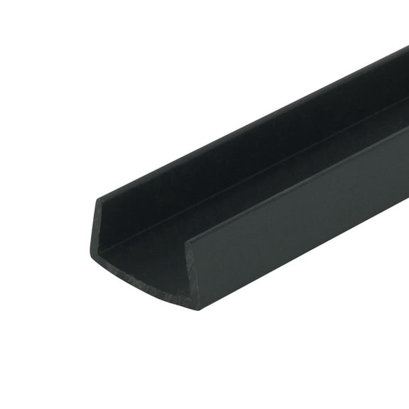 Outwater 3/4 in. Black Styrene U-Channel/C-Channel, 18 in. Long, 4-Pack, 6 Linear Feet