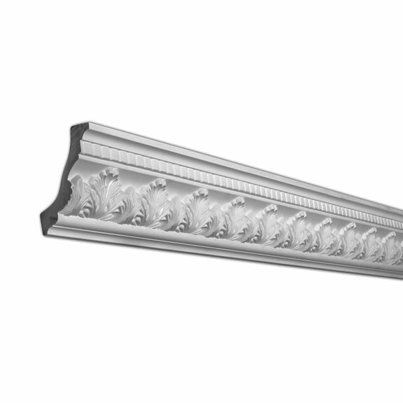 Outwater 4-1/2 in. x 3-1/8 in. x 94-1/2 in. Acanthus Polyurethane Crown Moulding Pro Pack 15-1/2 LF (2-Pack)