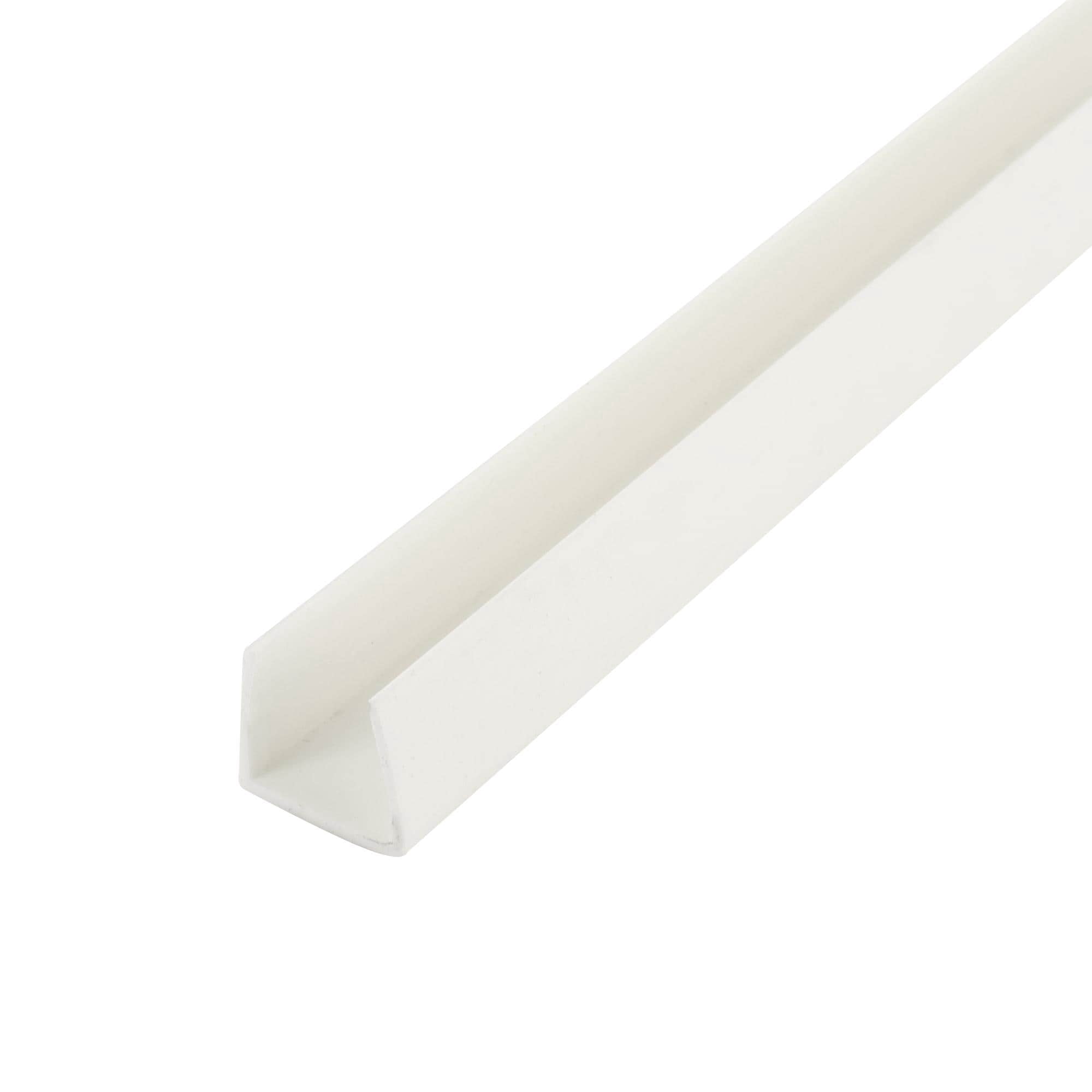 Outwater 5/8 in. White Styrene U-Channel/C-Channel, 36 in. Long, 4-Pack ...