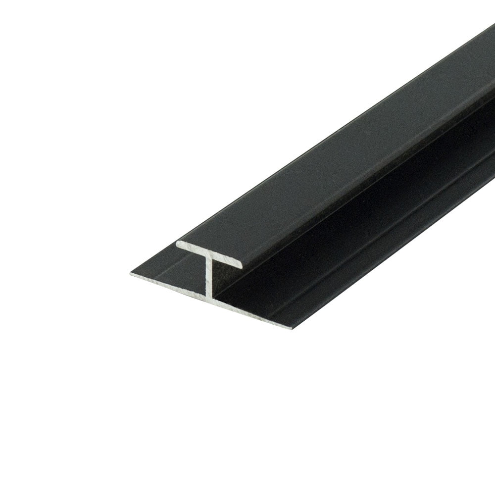 Outwater Aluminum H Channel Fits Material 1/4 to 9/32 Inch Black