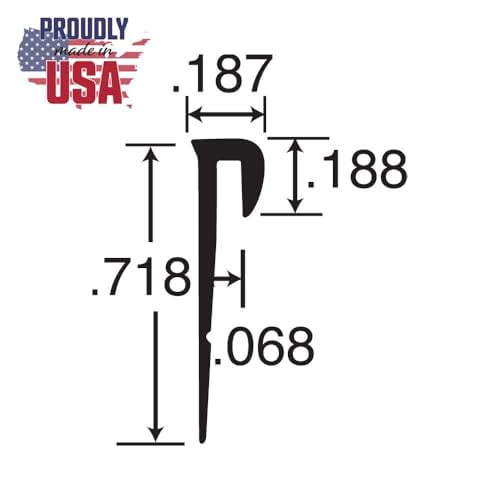 Outwater Aluminum J Channel Fits Material 1/16 Inch Thick Clear Anodized (Satin) Aluminum Cap Moulding 46 Inch Length (Pack of 3)