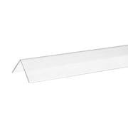 Outwater Clear Polycarbonate 90 Degree Angle Moulding, 1-1/2in x 1-1/2in x .050in Thick, 4ft Long Transparent Edge Trim, General Use