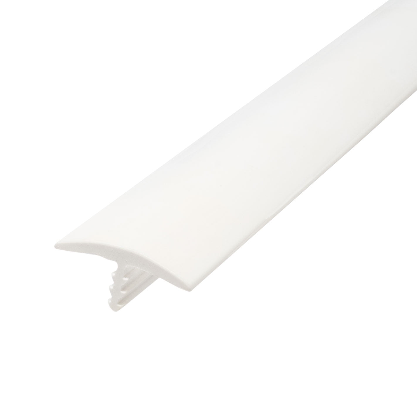 25-Foot White Flexible Polyethylene Center Barb Tee Moulding