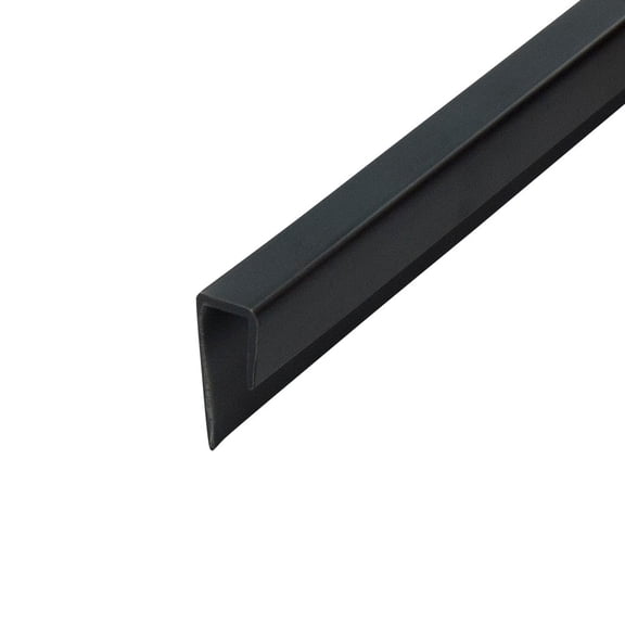 Outwater Plastic J Channel Fits Material 1/4 Inch Thick Black ABS Cap Moulding 8 Foot Length Pro Pack (Pack of 5, 40 Feet Total)