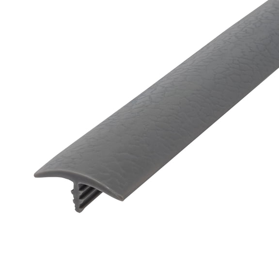 Outwater T-Molding 13/16 Inch Storm Gray Leatherette Embossed Flexible Polyethylene Center Barb Tee Moulding 25 Foot Coil