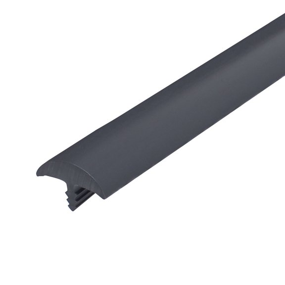 Outwater T-Molding 13/16 Inch Slate Grey Flexible PVC Round Bumper Tee Moulding 25 Foot Coil