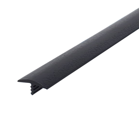 Outwater T-Molding 3/4 Inch Black Leatherette Embossed Flexible Polyethylene Center Barb Tee Moulding 25 Foot Coil