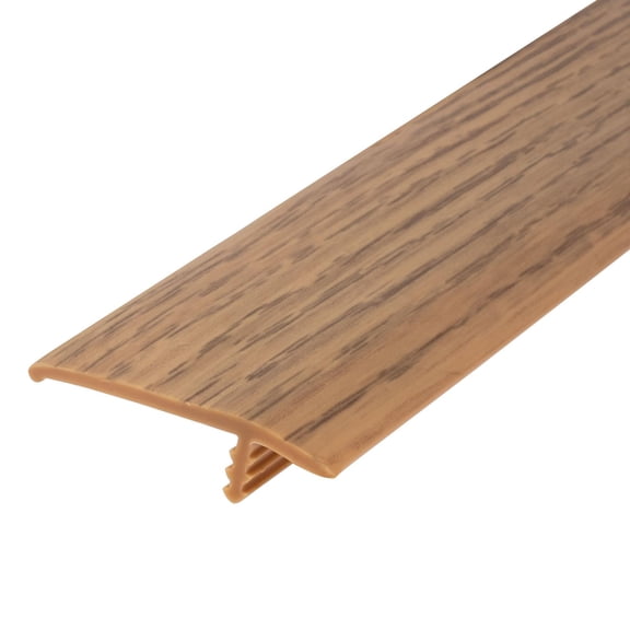 Outwater T-Molding 1-1/2 Inch Natural Oak Woodgrain Flexible Polyethylene Off-Set Barb Tee Moulding 250 Foot Coil