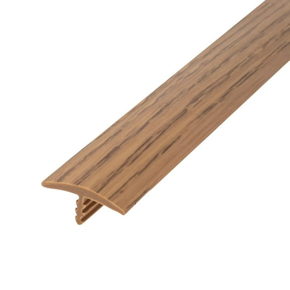 Outwater Plastic T-molding 7/8 Inch Natural Oak Woodgrain Flexible Polyethylene Center Barb Tee Moulding 25 Foot Coil