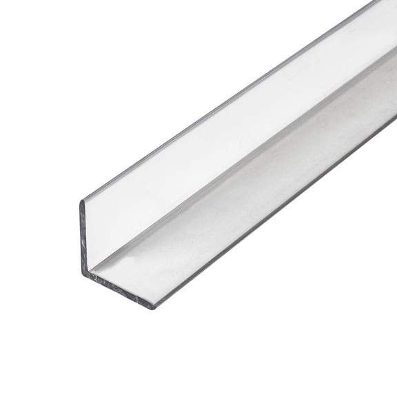 Outwater Plastics 1'' x 1'' x 3/32'' (.095'') Thick Butyrate Clear Plastic Even Leg Angle Moulding 48 Inch Lengths (Pack of 3)