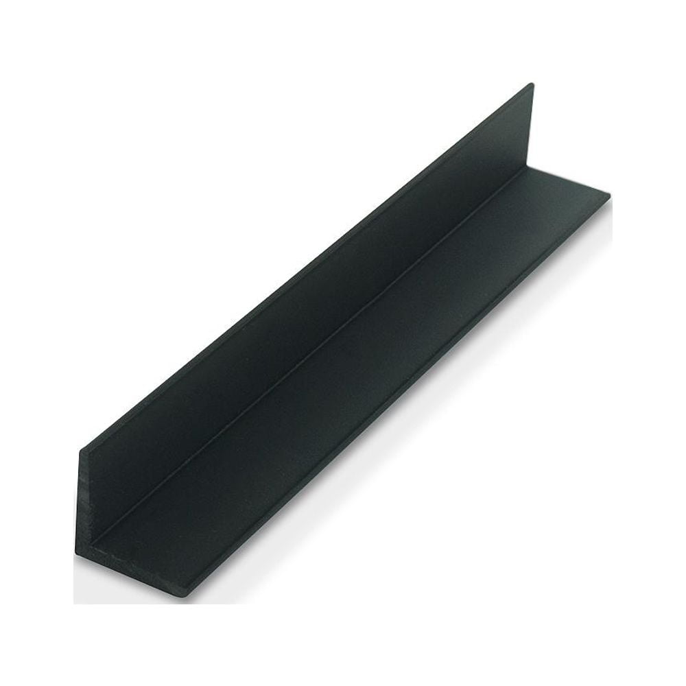 Black Styrene Plastic 72'' Angle Moulding Pack of 18