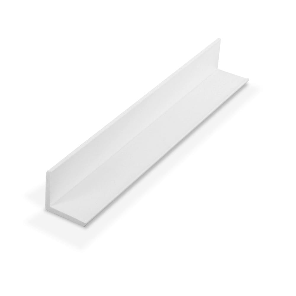 White Styrene Plastic 36'' Angle Moulding Pack of 4