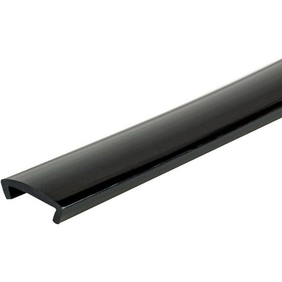 Outwater Plastics 3/4'' Flexible PVC U Channel Moulding | High-Gloss Black Furniture Edging | 50 Foot Coil