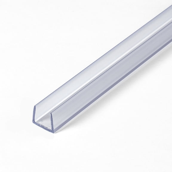 Outwater 3/8 in. Clear Rigid PVC Flat Bottom U-Channel/C-Channel, 36 in. Long, 4-Pack, 12 Linear Feet