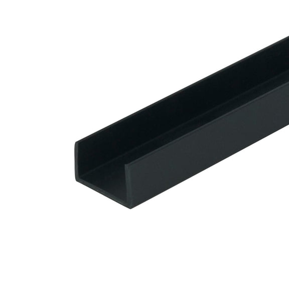 Outwater 9/16 in. Black Rigid PVC End Cap U-Channel/C-Channel, 48 in. Long, 2-Pack, 8 Linear Feet