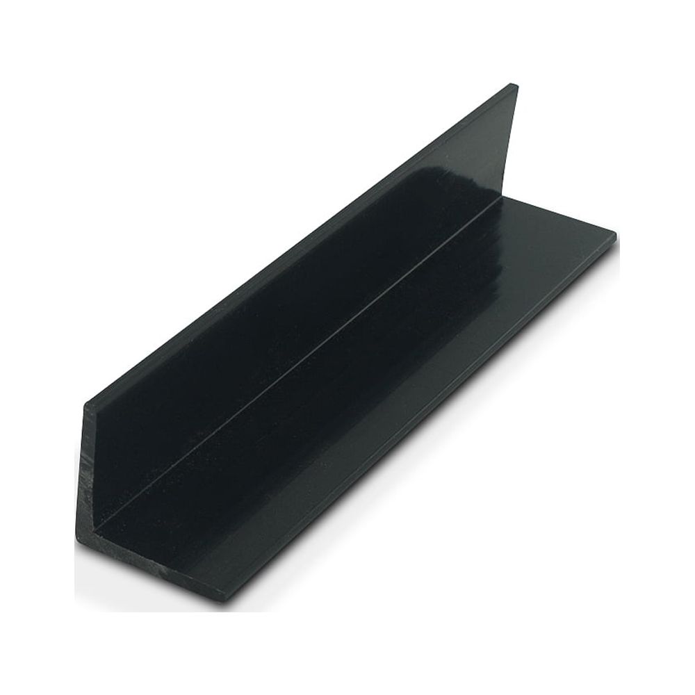 Outwater Plastics Black 1-1/2 Inch X 1-1/2 Inch X 1/8 Inch Thick Rigid Plastic Extruded 90 Degree Angle 48 Inch Lengths (Pack of 3) - image 1 of 4