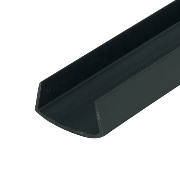 Outwater 1 in. Black Styrene U-Channel/C-Channel, 48 in. Long, 3-Pack, 12 Linear Feet