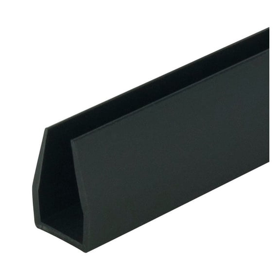Outwater 3/8 in. Black Rigid PVC U-Channel/C-Channel, 48 in. Long, 2-Pack, 8 Linear Feet