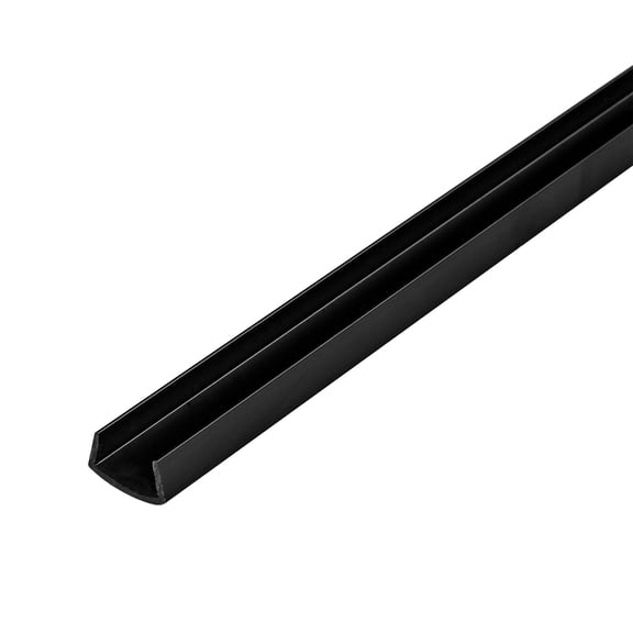 Outwater 1/2 in. Black Rigid PVC UV Stabilized U-Channel/C-Channel, 48 in. Long, 3-Pack, 12 Linear Feet