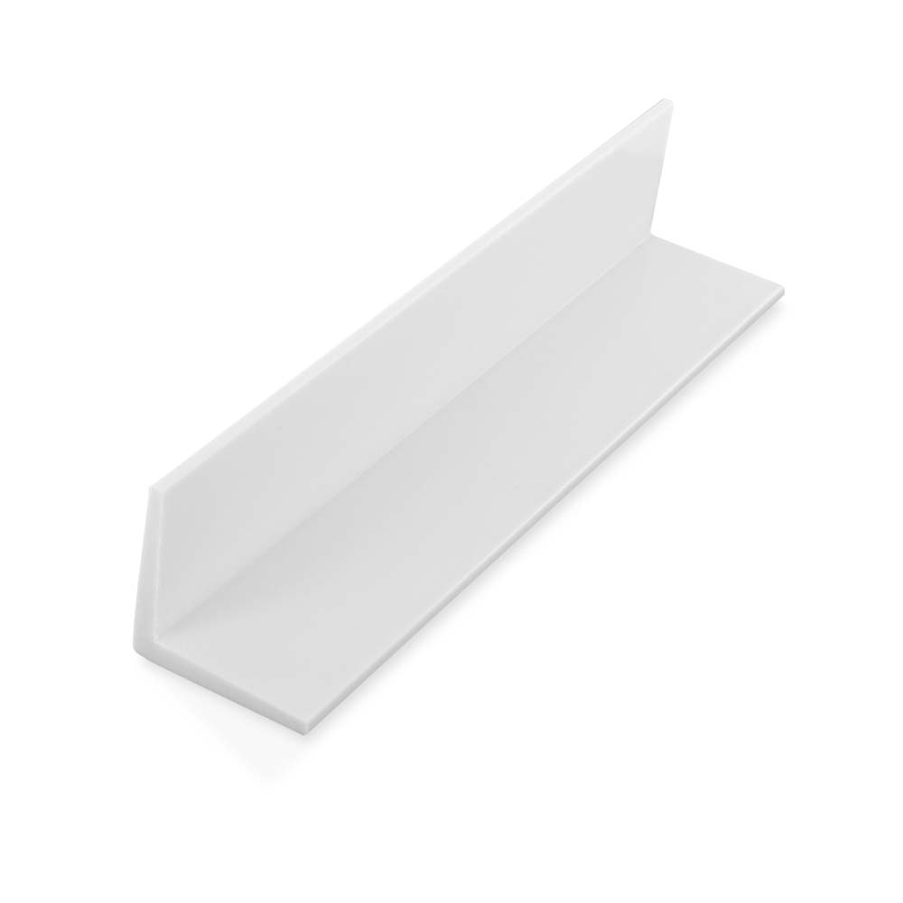 Outwater Plastics White 1-1/2 Inch X 1-1/2 Inch X 1/8 Inch Rigid Plastic Extruded 90 Degree Angle 36 Inch Lengths (Pack of 4) - image 1 of 4