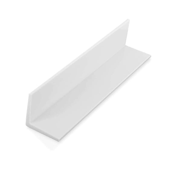 Outwater Plastics White 1-1/2 Inch X 1-1/2 Inch X 1/8 Inch Rigid Plastic Extruded 90 Degree Angle 48 Inch Lengths (Pack of 3)
