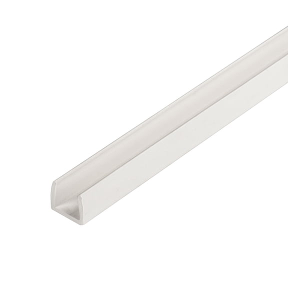 Outwater 3/8 in. White Rigid PVC UV Stabilized Flat Bottom U-Channel/C-Channel, 48 in. Long, 3-Pack, 12 Linear Feet