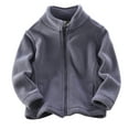 thumbnail image 1 of abtuhar Toddler Fleece Jacket,Toddler Kids Fleece Warm Jacket Baby Boys Girls Fall Winter Zip-up Lightweight Long Sleeve Jacket Gray 6-7 Years, 1 of 3