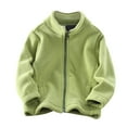 thumbnail image 1 of abtuhar Toddler Fleece Jacket,Toddler Kids Fleece Warm Jacket Baby Boys Girls Fall Winter Zip-up Lightweight Long Sleeve Jacket Green 2-3 Years, 1 of 3