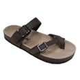 thumbnail image 1 of Outwoods Bork 30 Brown Nubuck Birk Style Toe Loop Slide On Sandal, 1 of 3