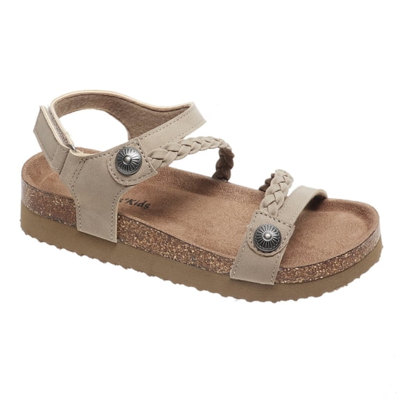 Outwoods Kids Prime-5 Hook and Loop Fashion Sandal, Taupe (2)