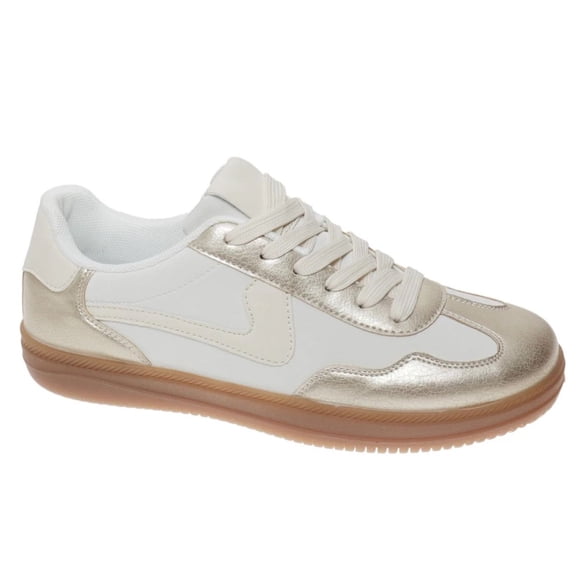 Outwoods Womens Giana 5 Gum Sole Lace Up Fashion Sneakers- Gold (7)