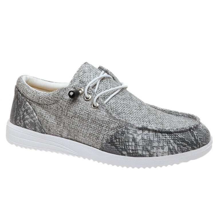 Outwoods Womens Walk-14 Slip On Fashion Sneaker Shoe (Gray Combo