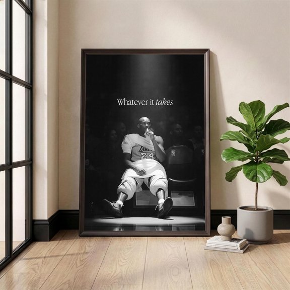 Outwork Everyone Print Mamba Mentality Basketball Motivational Decor Home Gym Sports Art Athlete Gift, Unframed Poster