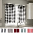 thumbnail image 1 of Ouuluon 2 Panels Cafe Curtains, Washable Insulate Tier Curtains, 39x28in Light Filter Kitchen Cafe Curtain for Coffee Shop Basement Indoor Window, 1 of 7