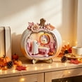 thumbnail image 1 of Ouuluon 2D Cute Ghost Pumpkin Mini House Light Ornament, Fall Halloween Miniature Scene Decor for Desktop Display, 1 of 6