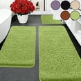thumbnail image 1 of Ouuluon 3 Piece Bathroom Rugs Thickened Non Slip Washable Bathroom Rug Set, Purple Absorbent Soft Bath Mat for Bathroom Living Room Laundry Room, 1 of 9